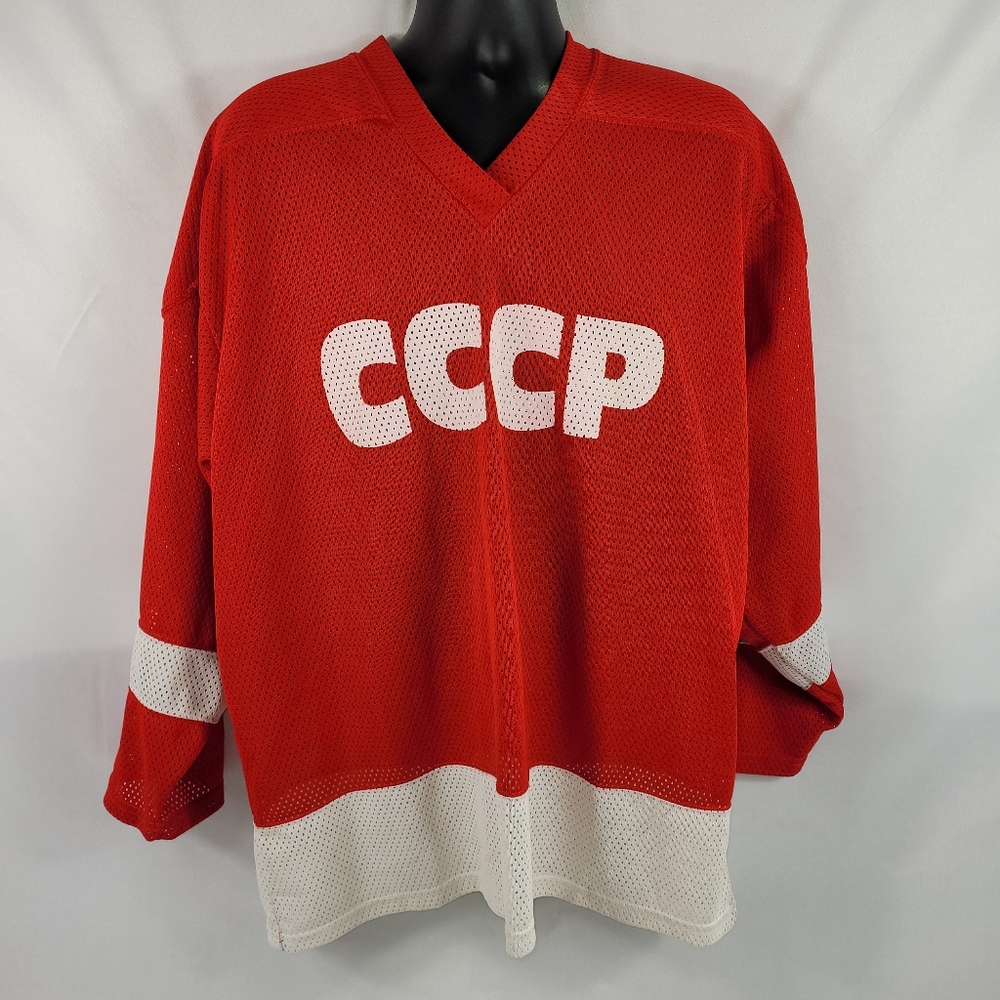 CCCP Russia Olympics #25 Marshallov Vintage Hockey Jersey Trimark Men's size XL